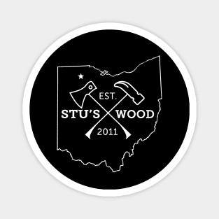 Stu's Wood Ohio - White Logo Magnet